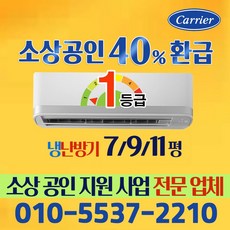 소상공인 40%지원 캐리어 1등급 냉난방기 벽걸이 인버터 냉온풍기 7평 9평 11평, 소상공인 1/2등급 11평 CSV-Q117A (냉난방), 일반배관형