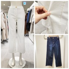 올리비아로렌 절개 라인 뒷밴딩 스판 와이드 데님 팬츠 청바지 nc청주점 vvcmp5s2281