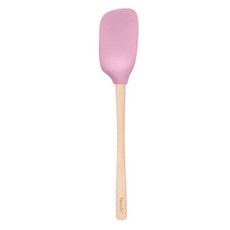 Tovolo 실리콘 Spoonula 실리콘 스푼 주걱 나무 손잡이 포함 요리 믹싱 베이킹용 대형 내열성 다기능 주걱 요리 스푼 나무 손잡이 주방 기구 차콜 그레이, 핑크 소르벳