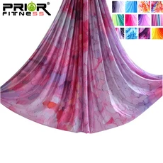 플라잉요가해먹 5m 공중 해맥 세트 오브르 실크 그라데이션 컬러 피트니스 스트레치 벨트 체육관 실내 스튜디오, Purple Red, 1개