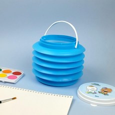 숑숑비숑 뚜껑 자바라 물통 캐릭터 미술 준비물 블루 non+08095Aa