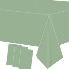 단색 식탁보 세이지 그린 생일맞이 테마 파티 식기 일회용 식탁보 파티 세트 장식 용품, 1세트, 3개