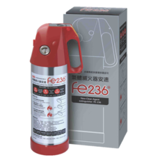 Fe236 氣體滅火器 新潔淨滅火器 FE-236 ABC乾粉滅火器 適用溫度-20°C~+55°C, 1.9kg, 1個