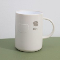 簡約漱口杯 貓咪圖案, 1個裝, 單身裝： 白色1個裝 加厚, 白色