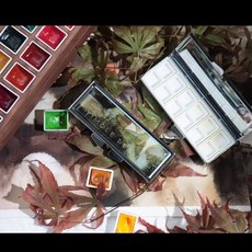 물감 팔레트 보관함 롱 케이스 그림도구 화방 미술 보조용품 문구 오피스 유화, 1개, 롱 12칸, 기본 색상