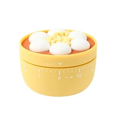 디저트 모양의 주방 타이머 60 분 기계식 시계 요리 배터리 불필요 읽기 쉬움, 01 노란색