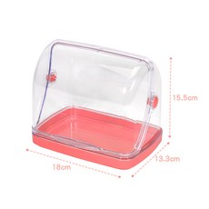 PP+PS 材質 透明翻蓋密封保潔盒 21.3*21.3*18CM 手提式收納箱 廚房台面置物架 寶寶奶瓶瀝水架 麵包碗筷整理盒, 詳見包裝, 355隨機色（221g）