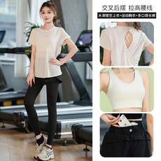 夏季瑜伽服 寬鬆速乾健身衣 胖MM晨跑運動套裝 高級感網紅透氣顯瘦瑜伽服 多色可選