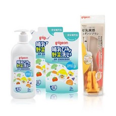 Pigeon貝親 奶瓶清潔液特惠組 (含補充包) - 食品級成分，溫和清潔，保護寶寶健康, 1個