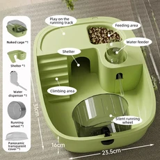 새로운 햄스터 투명 럭셔리 미니 빌라 소형 쥐 케이지, 02 Green