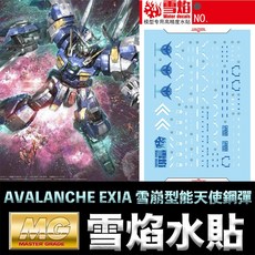 雪焰水貼 BANDAI 鋼彈 MG 1/100 雪崩型能天使鋼彈專用水貼, 1個
