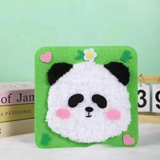 바느질 바늘과 실로 만드는 자수 인형 봉제 동물 수공예 키트 만화 펠트, 2. Panda, 1개