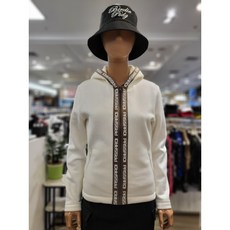 파사디골프 여성 P24WTJ181X 따뜻하고 포근한 플리스 후드티셔츠 집업가디건 아이보리