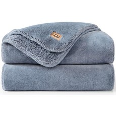 UGG 화이트캡 플러시 담요 플리스 경량 소프트 코지 던지기 소파 또는 침대용 고급 홈 데코 기숙사 장식용 세탁 가능한 저자극 담요 50인치 x 70인치 화이트 스노우, Throw, Brown