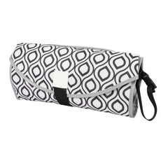 휴대용 접이식 아기 기저귀 교환 패드 여행 필수 방수 설계, 1개, 검은색 기하학