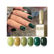쿠쿠스토어 피스 청자 그린 15ml 젤 매니큐어 세트 반영구적 네일 디자인을 위한 UV 바니시 아트를 제거하, 01 25-2-27-28-31-32, 01 25-2-27-28-31-32