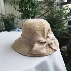 蝴蝶結草帽 女生夏天遮陽漁夫帽