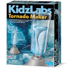 Rhode Island Novelty KidzLabs 스릴 넘치는 토네이도 메이커 키트 - 아이들을 위한 교육용 날씨 실험 STEM 교실 과학 박람회 및 가정 활동에 적합 1, Rhode Island Novelty Kidzs 스릴