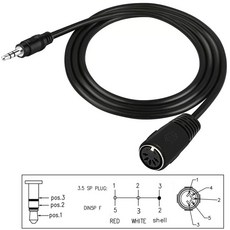 3 피트 MIDI 전기 MIDI 키보드 MIDI 파이프 Di 오르간 기타의 케이블 피아노, 1개, E. 블랙 직두
