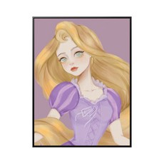 DIY數字油畫動漫公主卡通手繪油畫，解壓塗色背景牆裝飾畫, 730232貝兒公主,40*50cm畫布+顏料+畫筆/無框, 1個