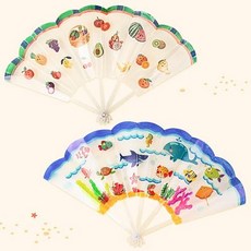 [ARTSAM] 여름 투명 접이식 부채 꾸미기 (투명 스티커 포함), 2.여름과일, 합포장