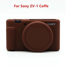 소프트 실리콘 갑옷 카메라 바디 케이스 소니 알파 A7II A7R2 A6000 ZV-E10 고무 커버 스킨, 1개, 11 ZV-1 Coffe