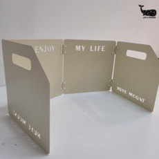 라이프앤프리덤 감성 캠핑 가스 버너 바람막이 가림막 구이바다 그리들 4단 + 전용파우치, 1개, 아이보리