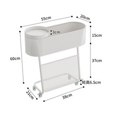 초미니 협탁 탁자 틈새 틈새장 좁은 소형, 조립 완료(발은 직접 설치해야 함), 흰색소형[55x55x20바퀴형]