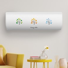 코팅블루 암막 유럽풍 벽걸이 에어컨커버 원형 사각 LG 삼성 캐리어 위니아, 08.포시즌트리