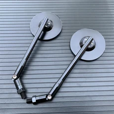 오토바이 바이크 보조 백미러 사이드 미러 CNC 알루미늄 라운드 야마하 스즈키 두카티 가와사키 BMW 부엘 KTM 듀얼 스포츠 더트 ATV용, 1개