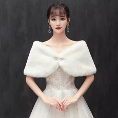 웨딩 신부 퍼 망토 여성 인조 퍼숄 겨울 따뜻한 숄