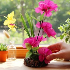 조화 센터피스 만들기 키트 미니 화분 봄 꽃꽂이 diy 노인 학교 어르신 단체 수업 재료, 조화 미니 센터피스 만들기(P0000LWH)
