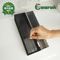 [2026 NEW] 노터치 위생 수저함 - 세균 전파 예방 - 식당 서랍형 수저함에도 쏙! - Made in Korea 국산 수저 위생 #1 - 가정용수저통 식당수저통 위생점검, (4) 흑-백, 1개