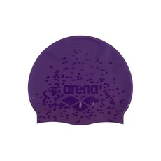 아레나 남녀공용 샤인 실리콘 수영 모자 여성 및 남성용 피트니스 집중 트레이닝 내구성 있고 부드럽고 신축성 있는 목욕 캡 블랙+ 블루 452185, 자주/보라 452185