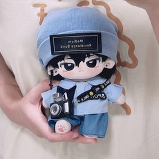 特價20cm娃衣拽酷帥氣藍襯衫相機酷藍帽牛仔褲棉花娃娃衣服胖胖體, SP海藍襯衫,20cm娃衣, 1個
