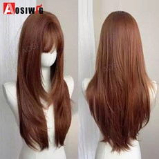 AOSI 금발 트윈 공주 자연 짧은 머리 합성 가발 여성용 앞머리 내열성 프레 헤어, 83 3, 1개