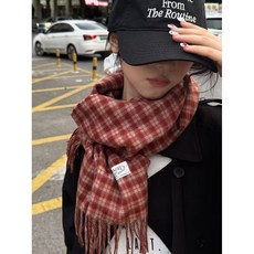 女生韓版格子羊毛圍巾 圍脖 澳洲羊毛保暖情侶款
