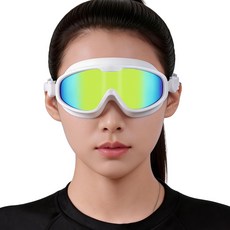 시에투 성인용 고글형 물안경 김서림 방지 자외선 차단 보관케이스 포함, 1개, 화이트 코팅