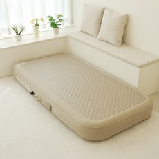 유니언 에어매트 캠핑 매트리스 자동펌프 내장 에어침대, 골드베이지(이중공간지), 20cm