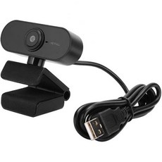풀 HD 1080P 웹캠 마이크 포함 스트리밍 영상통화 및 녹화용 USB PC 카메라 컴퓨터용 노트북 데스크탑용 플러그 앤 플레이 360도 유연한, Black
