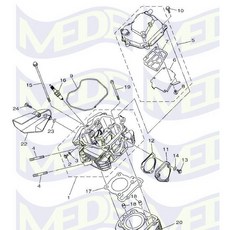 MEDE 汽缸蓋墊片 適用於 Yamaha FZ FZS V3 V4 FZS-Fi FZ-X, 詳見包裝, 詳見包裝, 9號位置 2GS-E1193-20
