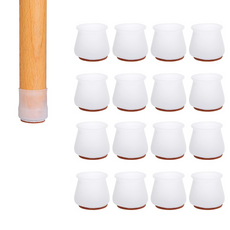 Cha Cami 16P矽膠EVA椅子腳套隔音地板防刮腳帽, 16個, 大透明