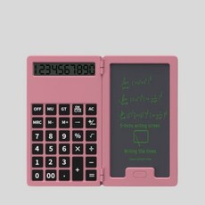 函數手寫板計算機 5吋手寫螢幕 多功能運算 輕巧便攜, 粉色一般摺疊款, 1個