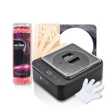 MINI YANG低痛感星空熱蠟除毛組 (永夜熱蠟機 芙蓉粉蠟豆 木棒)，居家輕鬆享受低痛感專業除毛體驗, 400g, 1個