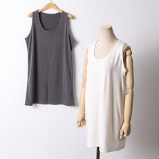 빅사이즈여성의류 소프트데일리기모나시 DWW4046 무지 롱