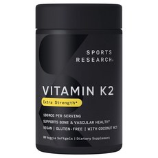 SPORTS RESEARCH 維生素K2素食軟膠囊 45mcg, 1個, 60顆