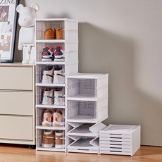 tinduo 현관용 투명 신발 수납 보관함 다층 접이식 신발 선반 신발장정리대, 6단개, 1개