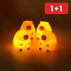 유아용 눈부심없는 돼지 무드등 실리콘 터치 취침등 수면등 1+1, onda 색상랜덤