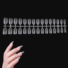 Mirhua 네일팁 초박형 쇼트 짧은 길이 클리어 미디엄 붙이는 손톱 붙이는 손톱 붙이는 손톱 자연스러운 핏감 밀착 대용량 연습용 300매 세트(투명 짧은 타원)