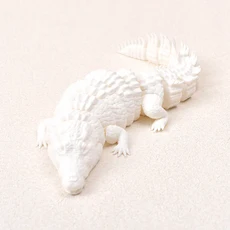 3D 인쇄 악어 움직일 수있는 공동 장난감 입상 시뮬레이션 악어 사무실 데스크탑 장식 선물 공예 인형 미니, 18 bright white 21cm